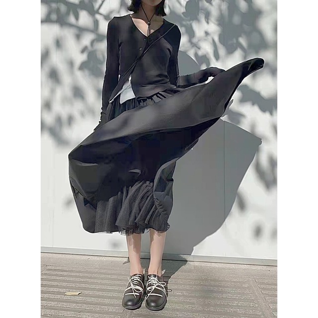 Flared skirt with inner tulle C0202