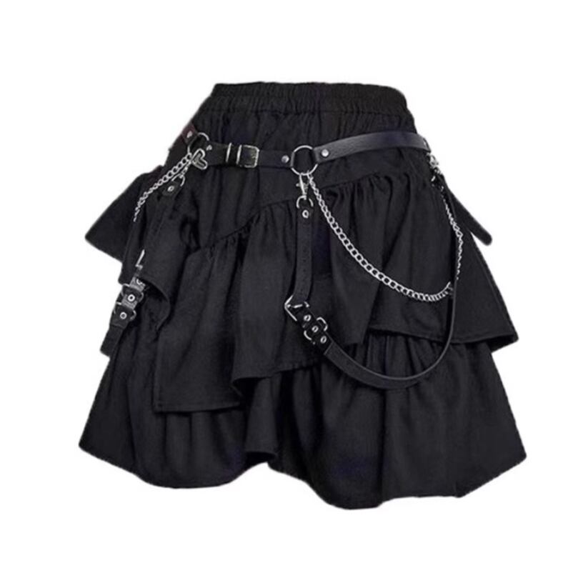 Hauls ティアードふりⅹ2ミニⅹ2スカート ティアードふり×2ミニ×2すかーと(ホワイト) | Hauls