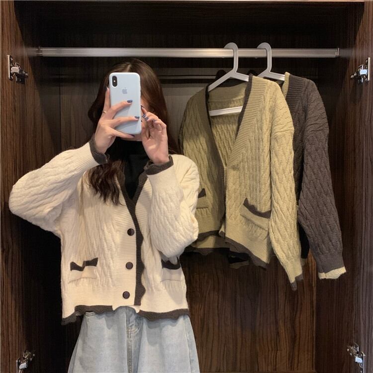 オータムトップス セーター ニットカーディガンジャケット 薄手ウィンター 秋物 冬物 萌量不足11472267412