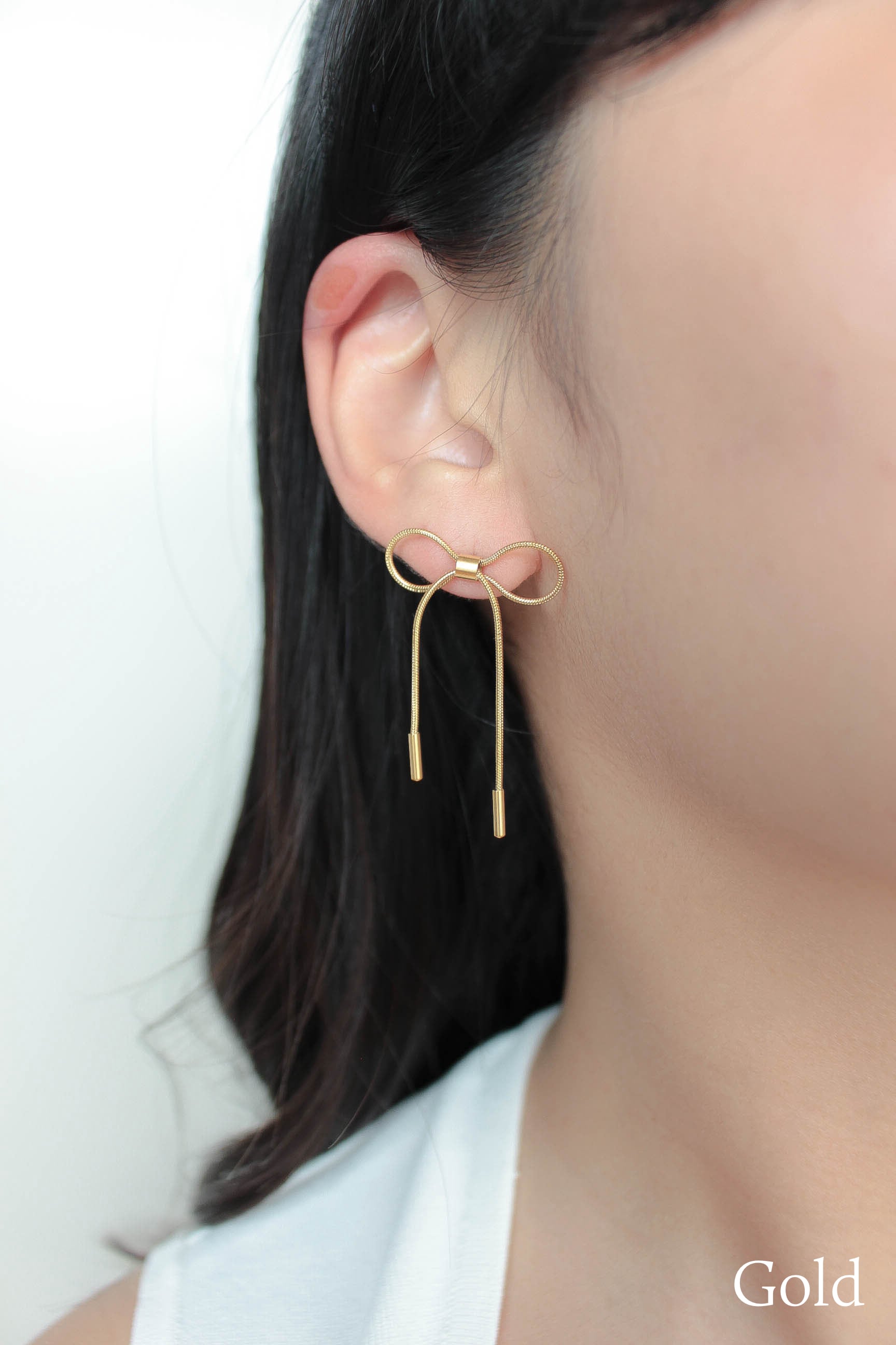 Ribbon Chain Pierce | 金属アレルギー対応のアクセサリー ebine