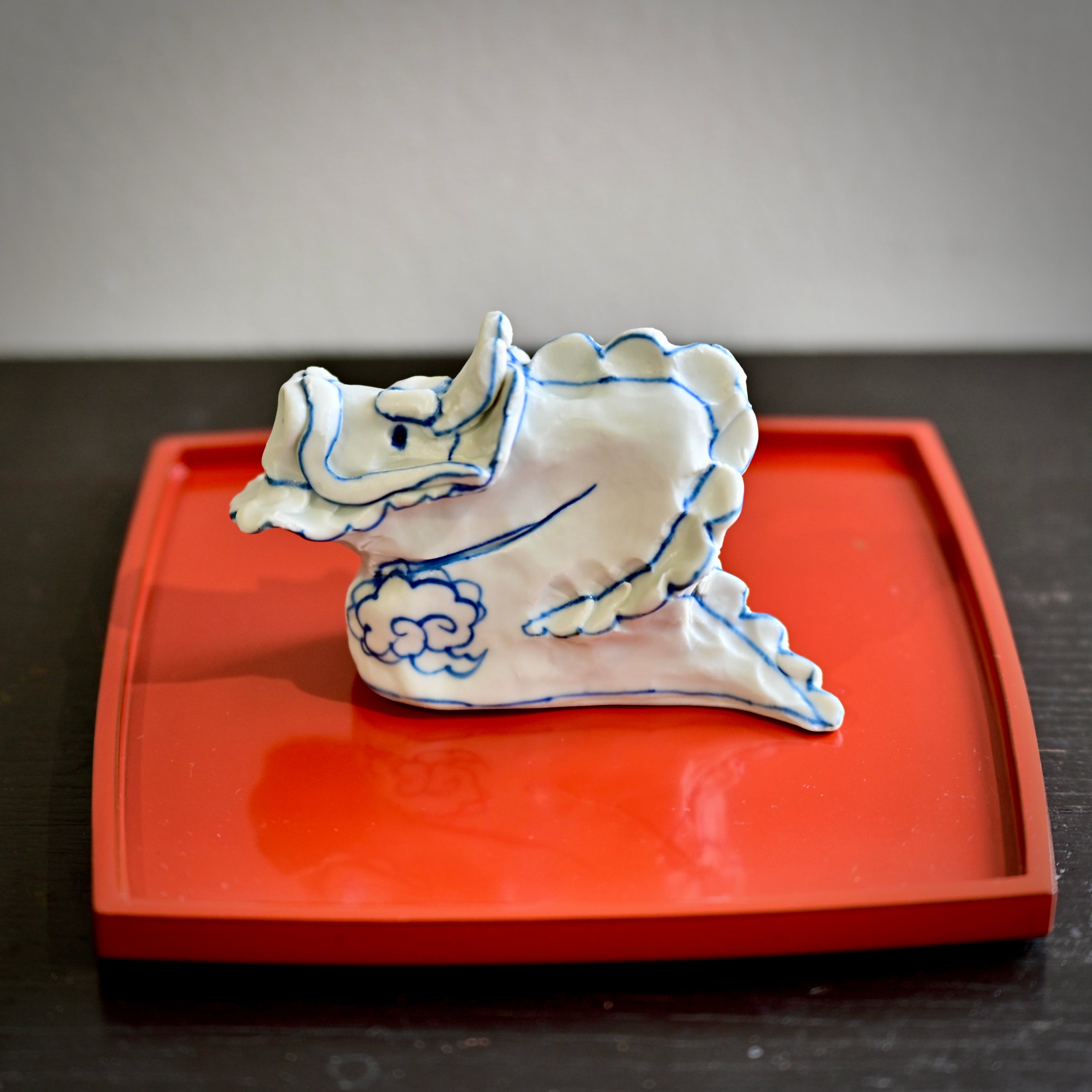 村田菜穂美 干支 雲龍 染付ライン/ 2104130001598 | casa rua［カーサ