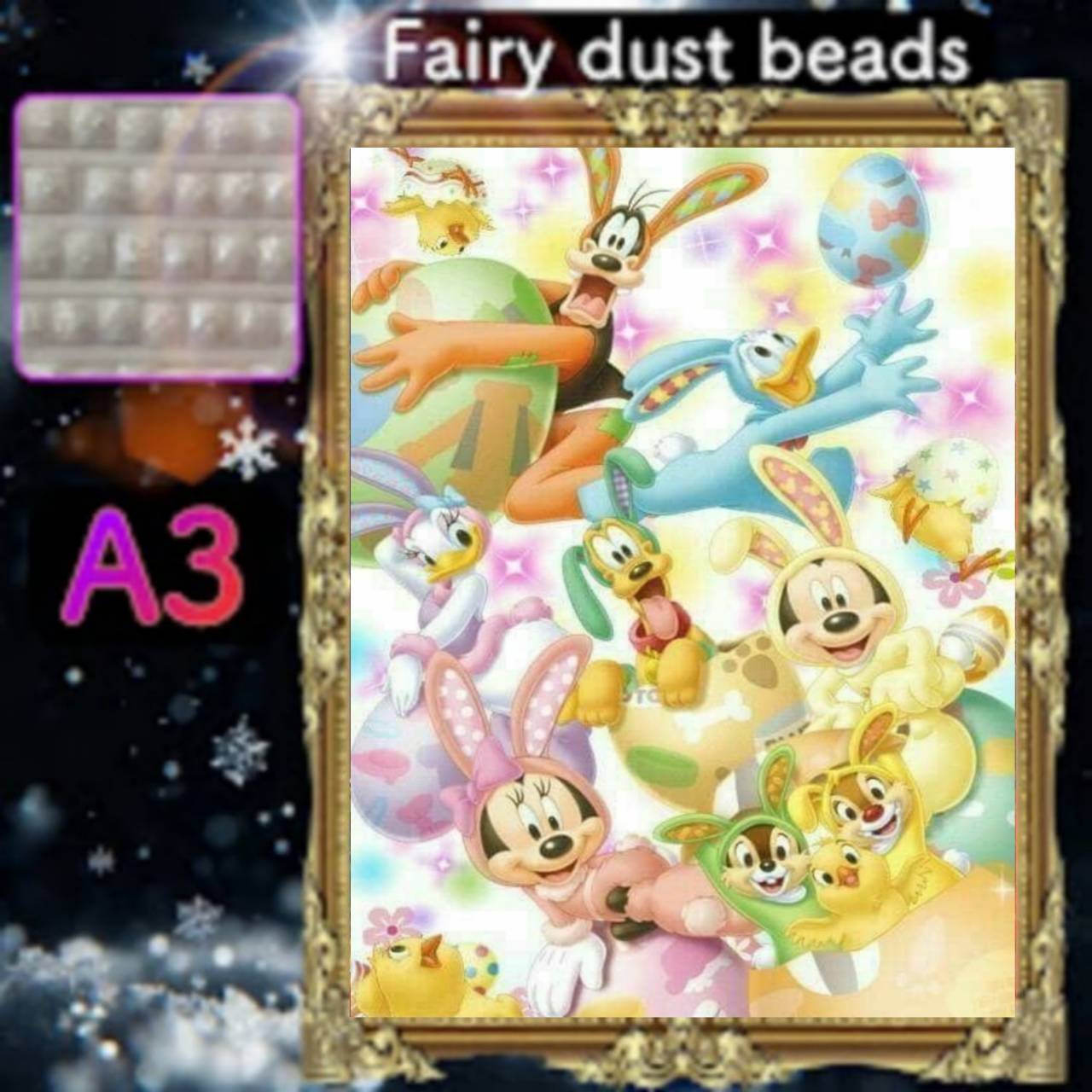 四角ビーズ(fairy1~3色入り)【fairydust-168】A3サイズ☆ダイヤモンドアート