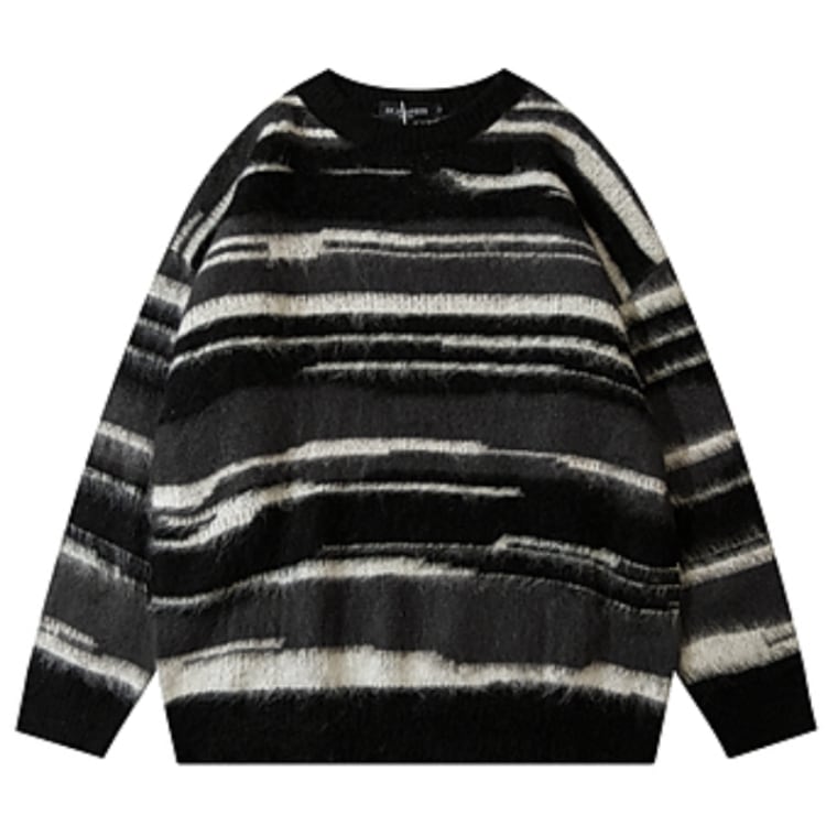 オーバーサイズ ボーダーニット 2色 G00040