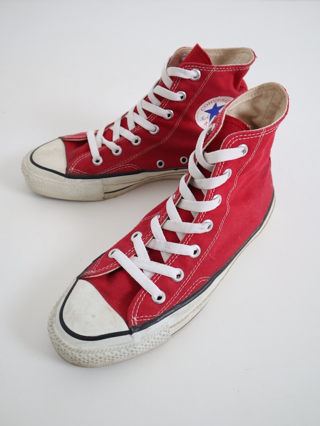 ●80s CONVERSE ALL STAR high made in USA(red) size 6 囲みタグ 当て布