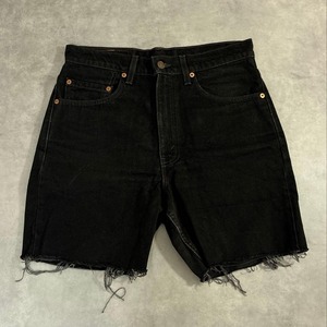 90s USA製 Levi's 517 ハーフパンツ ブラックデニム カットオフ