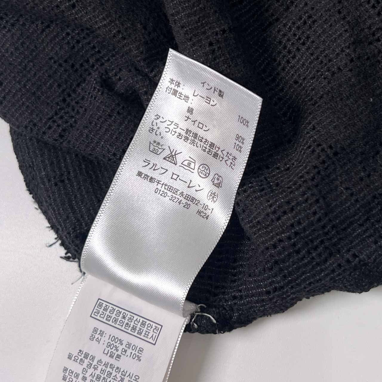 DENIM & SUPPLY RALPH LAUREN デニムアンドサプライラルフローレン レース 刺繍 デザイン レーヨン フレンチスリーブ シャツ ブラウス XXS/ブラック レディース