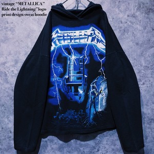 【doppio】vintage “METALLICA” Ride the Lightning”logo print design sweat hoodie