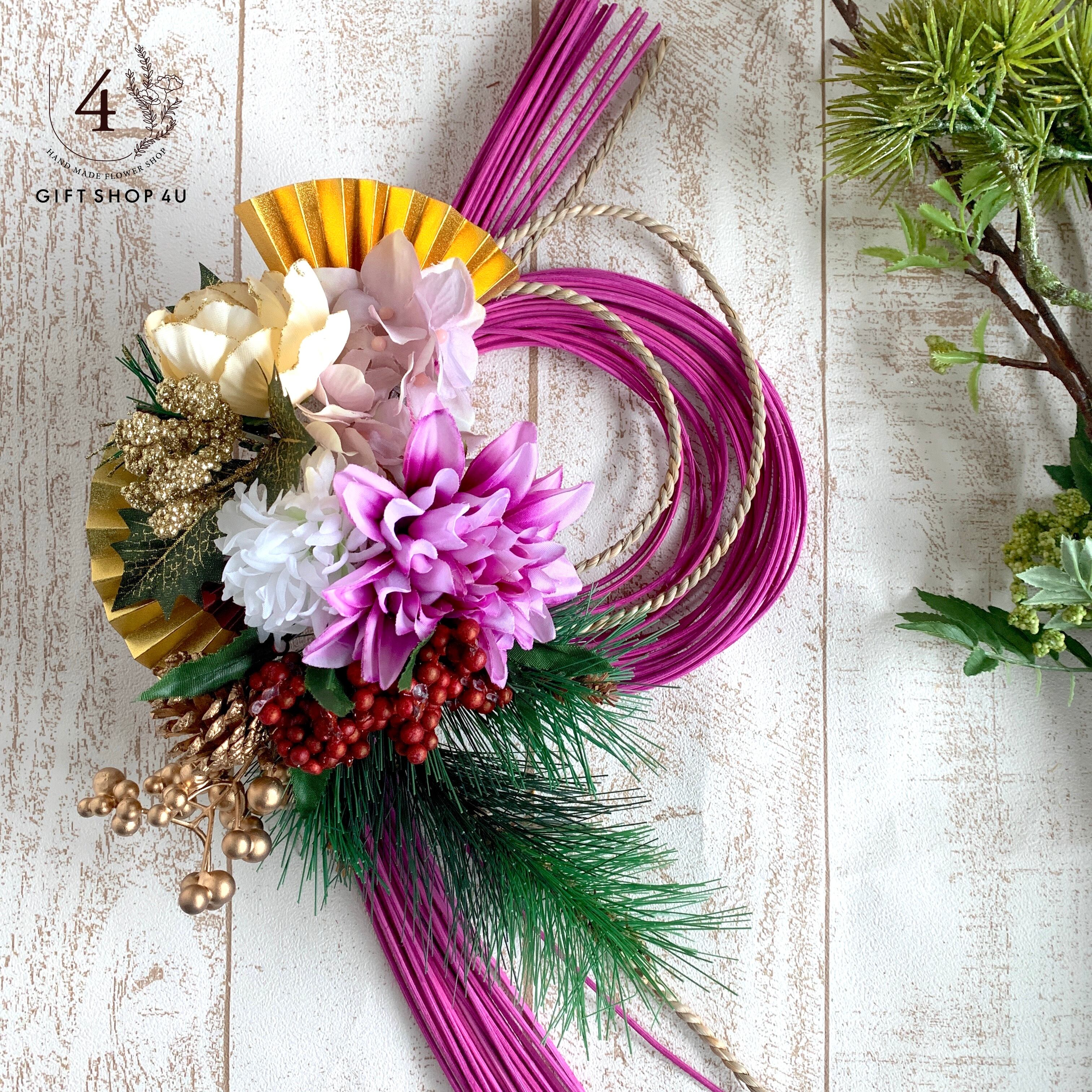 しめ縄リース＊2020＊パープル しめ縄リース＊2020＊パープル