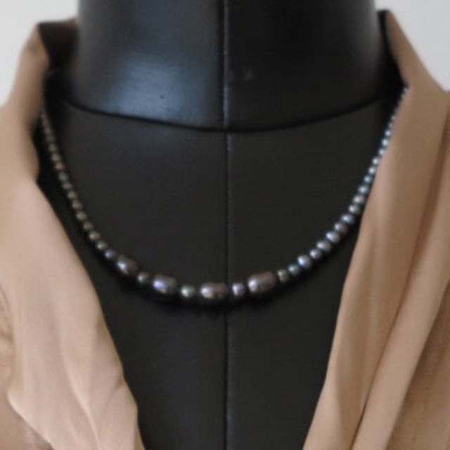 78オリジナル 淡水ブラックパールネックレス(JAPON)：¥12,000＋tax