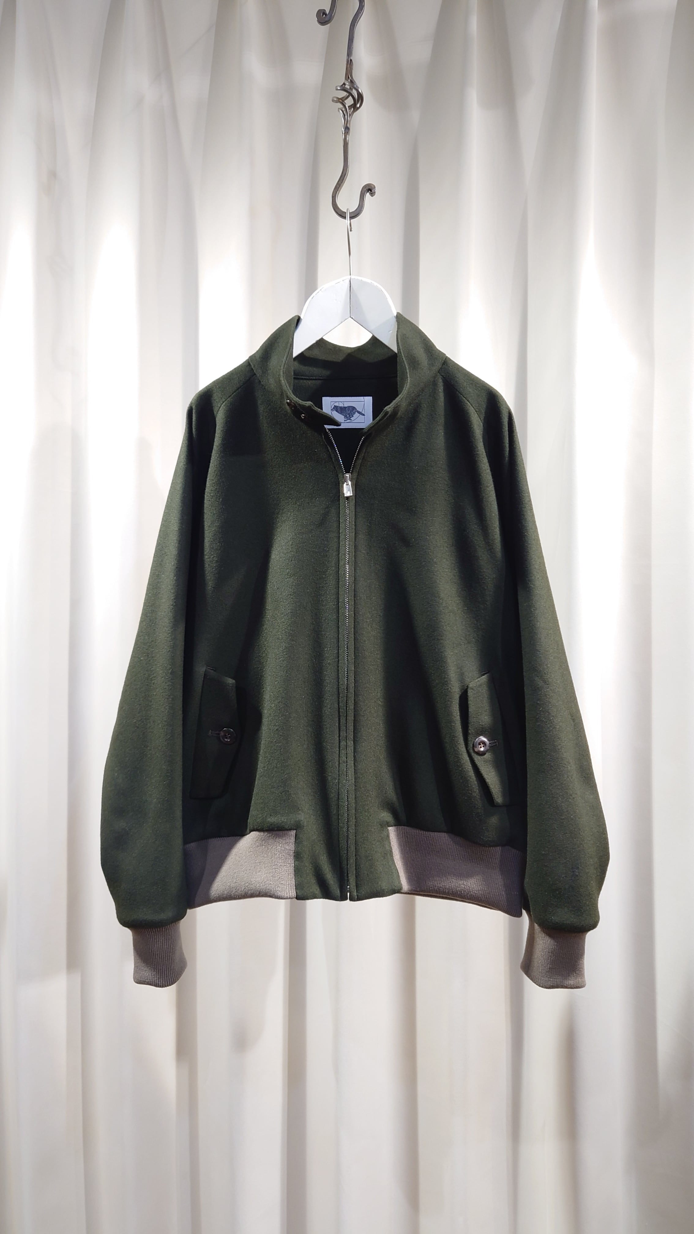 GarageUW WOOL FLANNEL HARRINGTON JACKET OLIVE