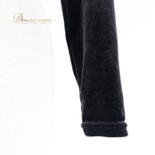 社交ダンス 衣装 トップス ブラウス ブラック系 チャコット Chacott 黒 日本製 ベロア ショート丈 長袖 練習 レッスン 伸縮 ストレッチ 無地 シンプル 上品 短め かわいい 光沢 高級感 ダンス衣装 イベント ステージ パーティー オールブラック