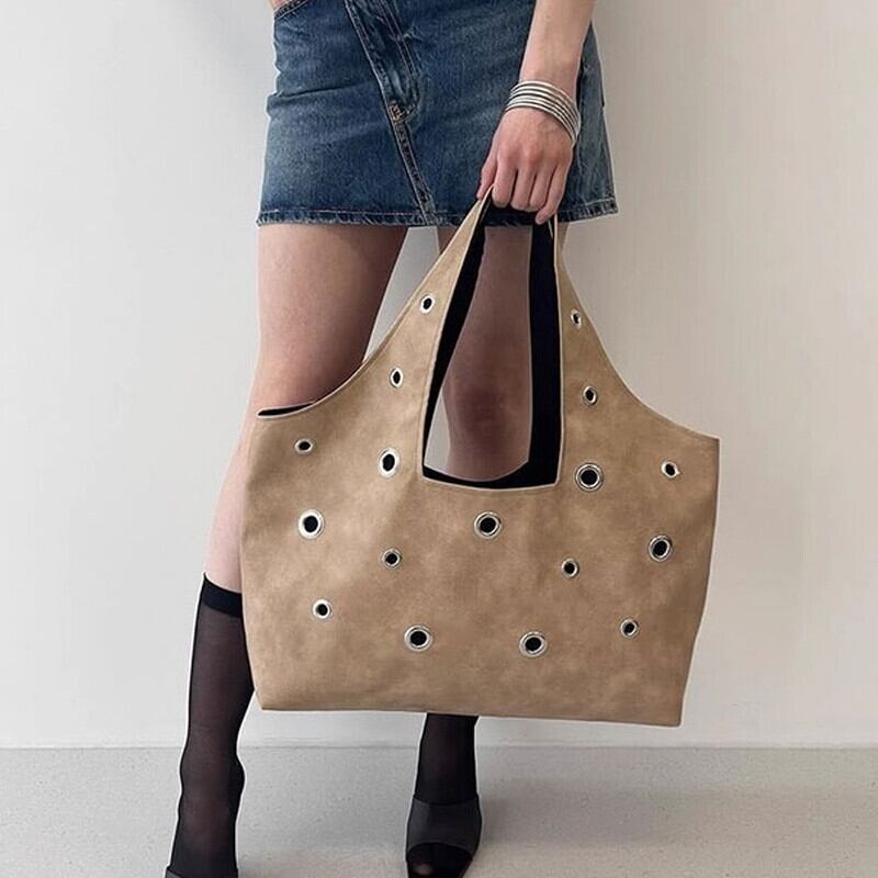 studded large tote bag 10853