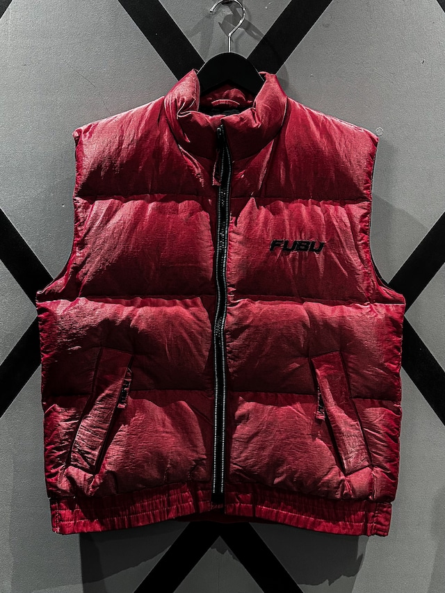 【X VINTAGE】"FUBU" Vivid Red Color Vintage Loose Down Vest