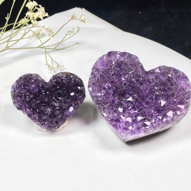Uruguay Amethyst Natural Stone Heart Design/ウルグアイ産アメジスト ハートデザイン