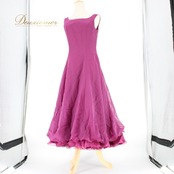 社交ダンス 衣装 スタンダード ドレス ワンピース パーティ衣装 U:NA ユーナ パープル系 紫 無地 シンプル 華やか 派手 ノースリーブ スカート フィット Mサイズ 舞台衣装 ダンスドレス フォーマル 薄手 おしゃれ 清楚 シンプルデザイン 軽やか お出かけ 伸縮性なし レディース 体型カバー デイリーファッション