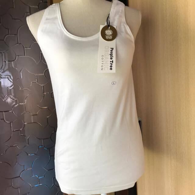 People tree オーガニックコットン100% タンクトップ 白