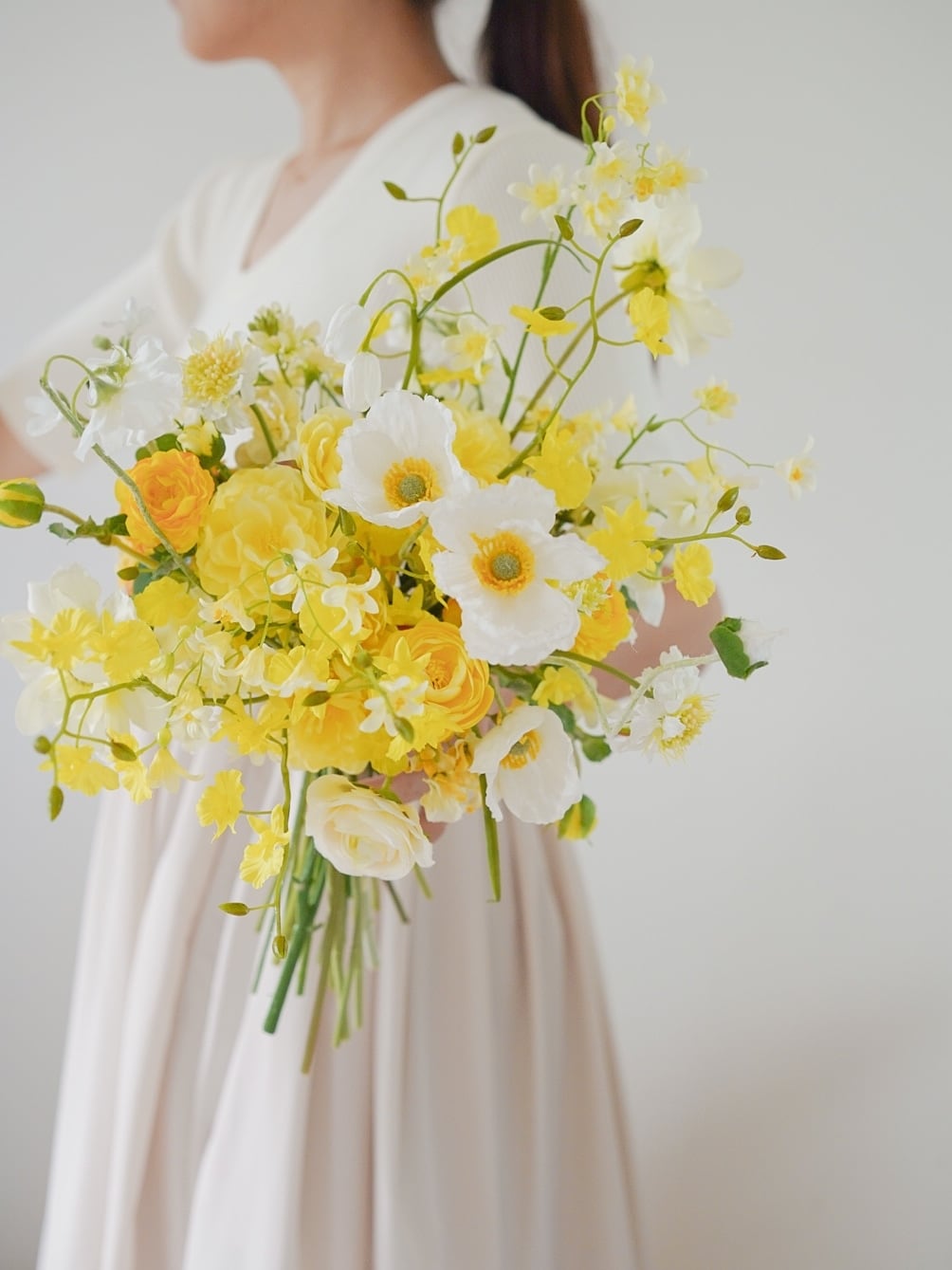 〈完成品販売ブーケ〉Yellow artificial flower bouquet