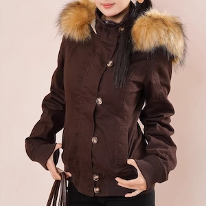 エコファーパーカー付きブルゾン ・74789