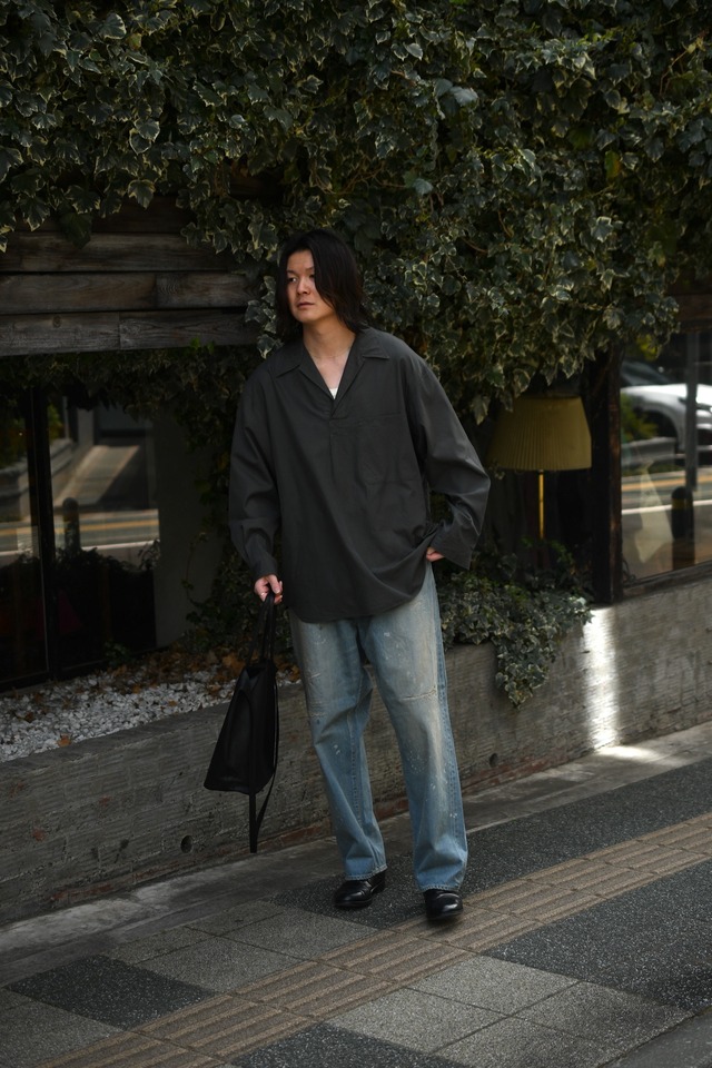 KAPTAIN SUNSHINE / Pullover Shirt Stripe (INK BLACK)
