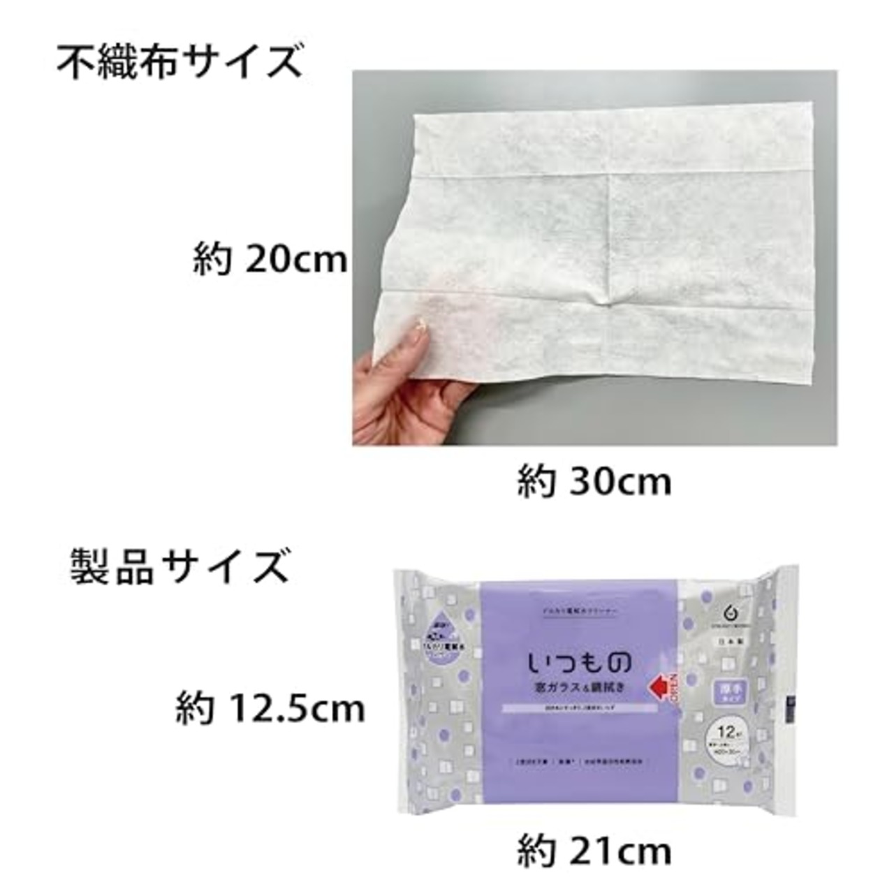 服部製紙 掃除 ウェットシート 厚手 窓ガラス 鏡 拭き 12枚 アルカリ電解水 日本製 いつもの ALP-11