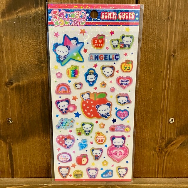 サンエックス　平成ハピ×2コレクション　スターキューティー　ふち盛りぷっくりシール　X16