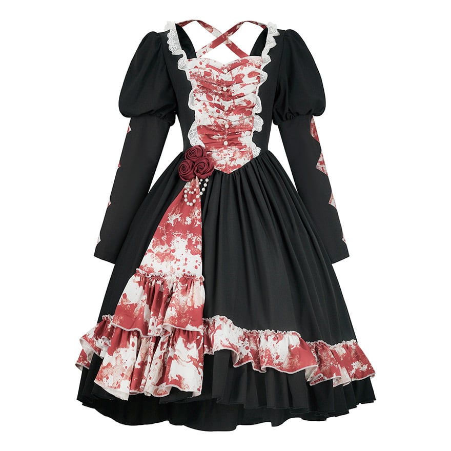 ゴスロリ ドレス ダークゴシック blood ハロウィン コスプレ イベント衣装