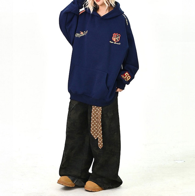 エンブレムスポーツフーディトップス 3col R01509