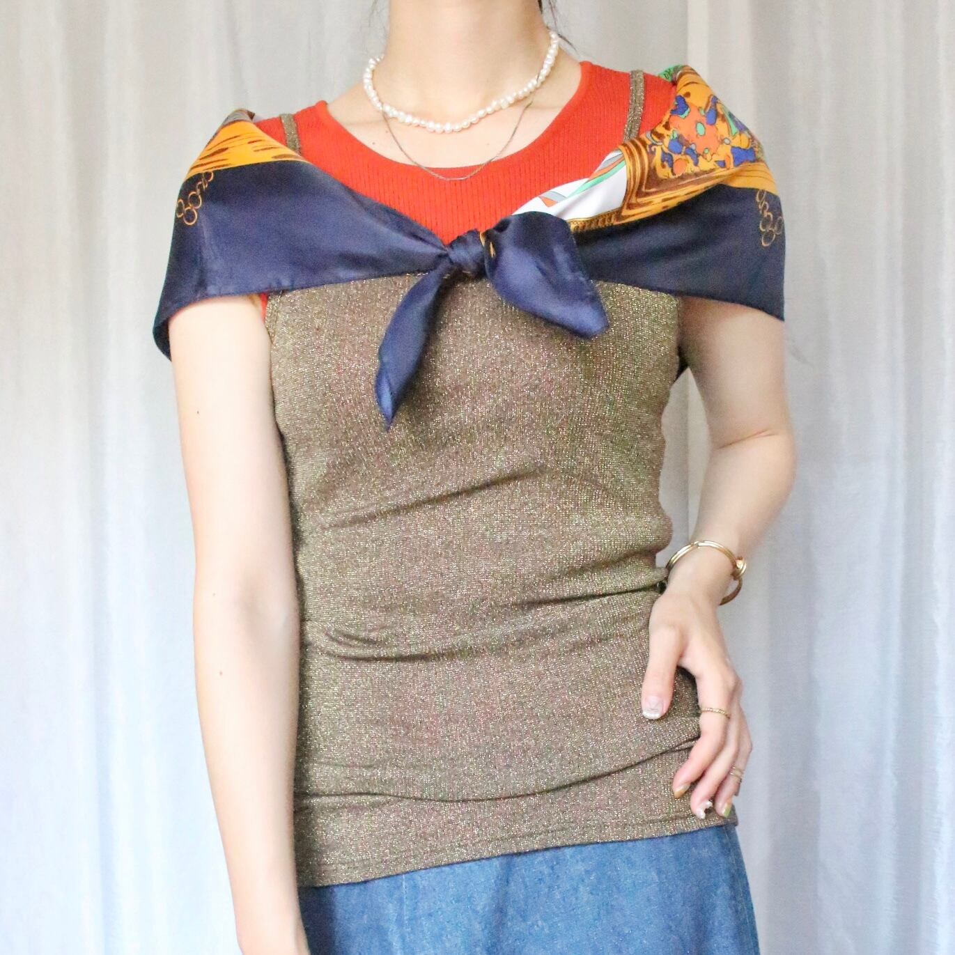 ラメキャミソール ゴールド