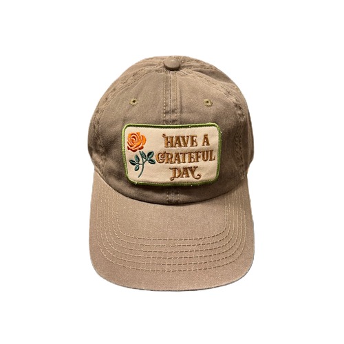 HAVE A GRATEFUL DAY #6 Panel Cap Khaki