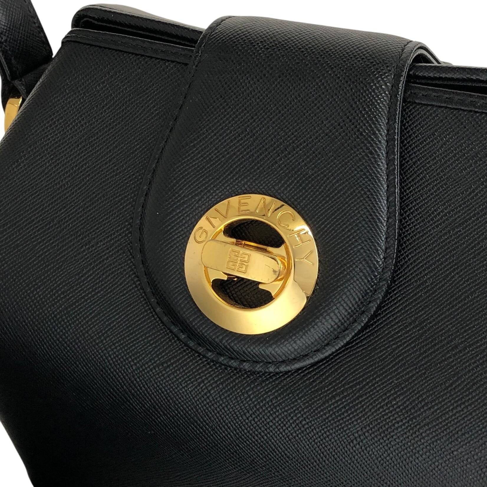 GIVENCHY ジバンシィ ハンドバッグ ブラック ターンロック レザー
