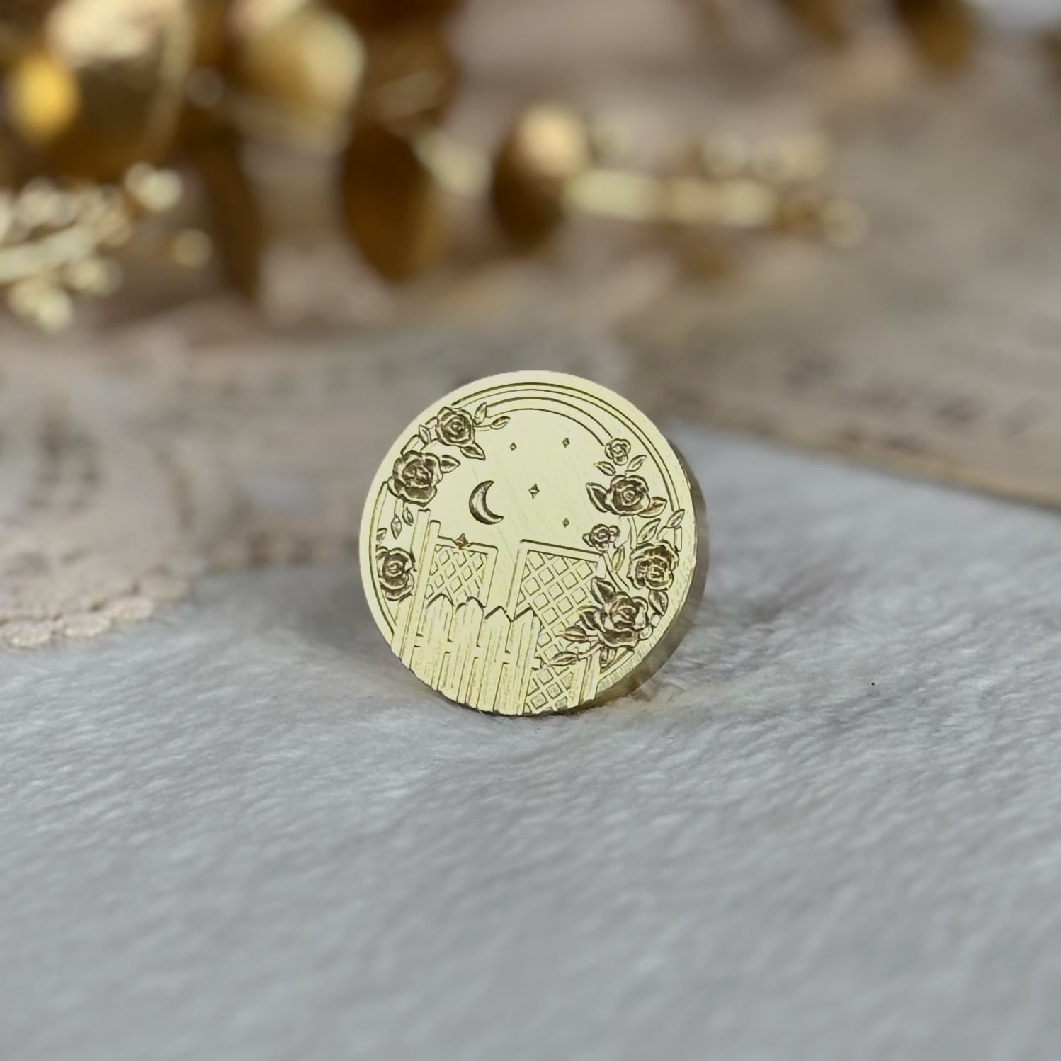 【25㎜】ローズガーデンムーン1【スタンプヘッド】#SWH-68