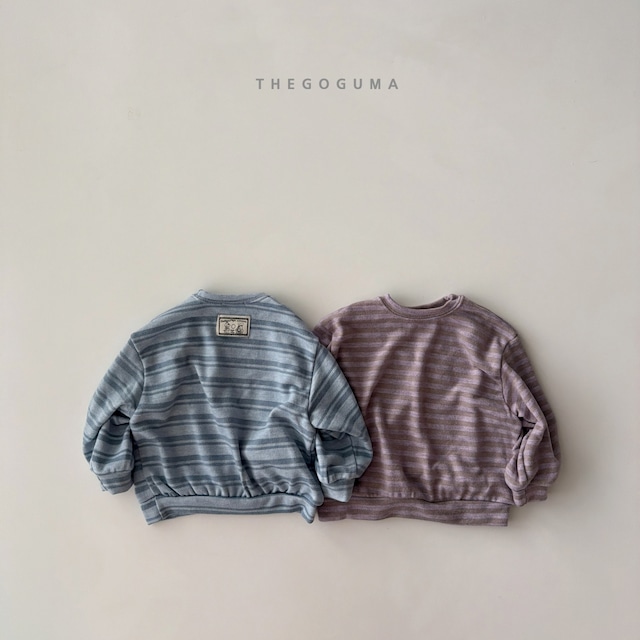 【取寄】the goguma｜knit border mtm｜ニットダンガラスウェット｜XS-JL｜kids&jr｜26 autumn