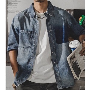 wash workwear denim shirt A0648