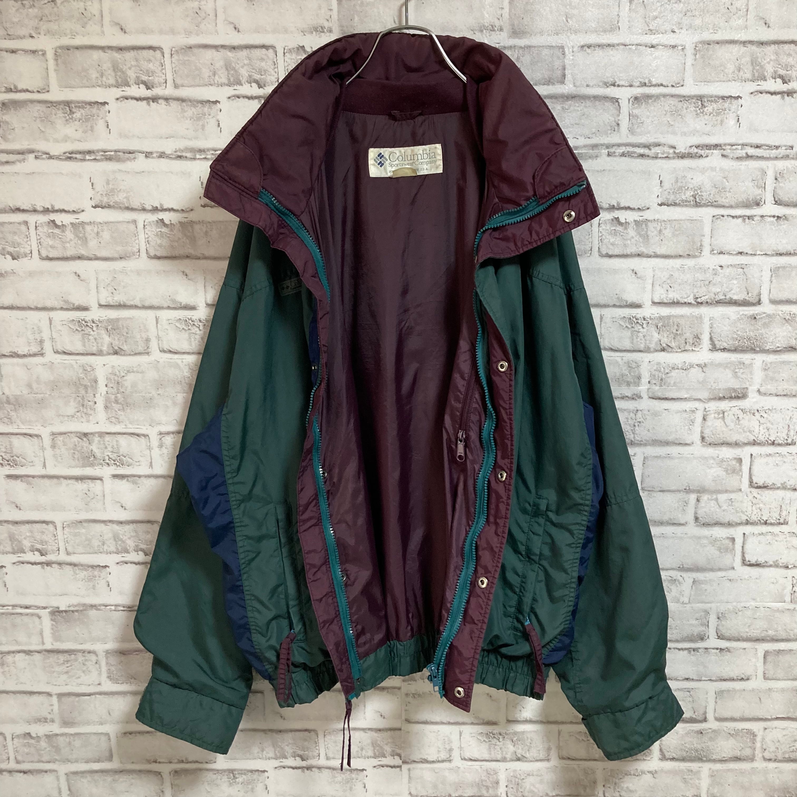 【Columbia】90s ” Bugaboo” Nylon Jacket L USA規格 コロンビア ナイロンジャケット マウンテンパーカー 胸ロゴ  ワンポイントロゴ 切替 ビッグシルエット アウター USA アメリカ 古着