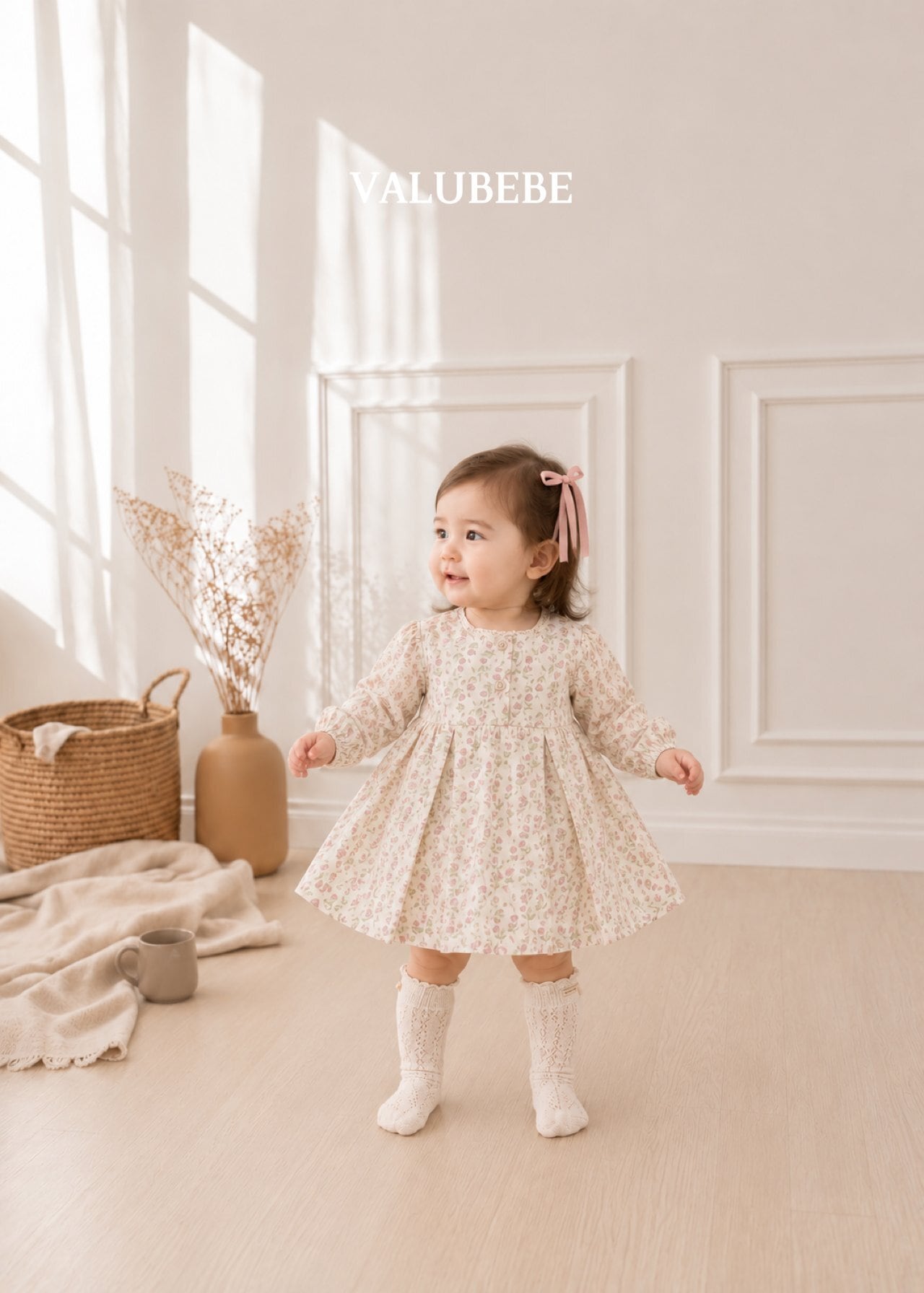 送料無料【予約】/ 花柄スクエアワンピース / valubebe