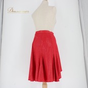 社交ダンス 衣装 スタンダード スカート レッスンウェア レディース Sekin レッスンウェア レッド系 赤 練習着 キラキラ タンゴ スカート モダン スカート ベリーダンス風 フレアスカート 揺れる ステージ衣装 ダンス 衣装 練習用 ダンスレッスン フィギュアスケートではない きらきら ラメ調 光る 光沢 ふんわり シフォン風 ポリエステル製 ファスナー仕様