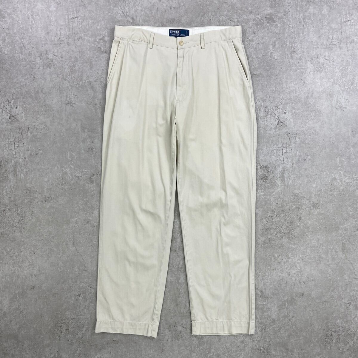 古着PolobyRalphLaurenポロチノパンツホワイトW32L32アメカジ Polo by Ralph Lauren ポロバイラルフローレン チノパンツ ポロチノ