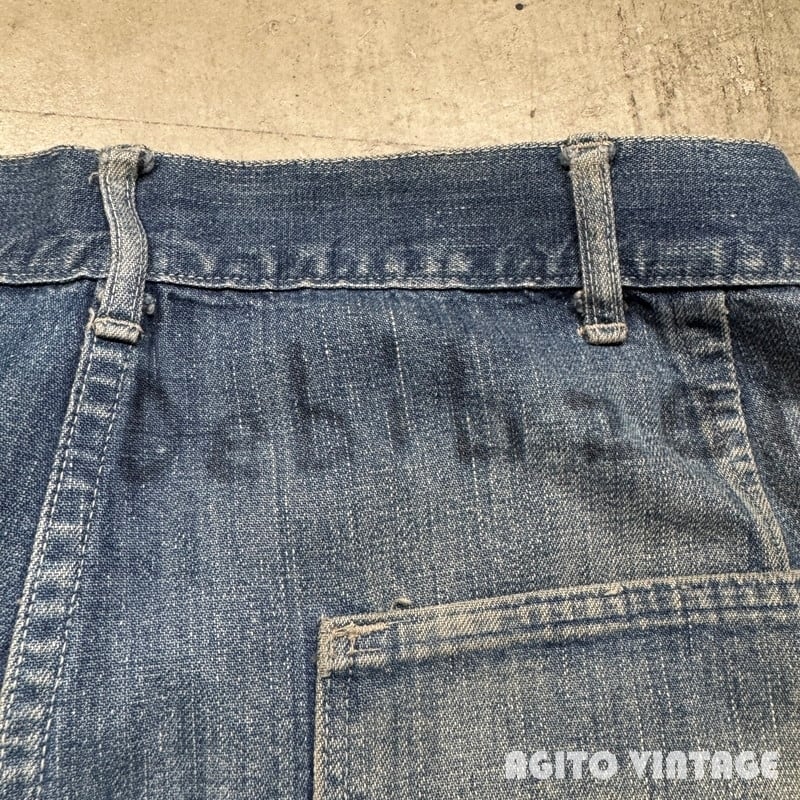 40's U.S.NAVY M-45 デニムトラウザーズ ベイカー 後期型 カットオフ