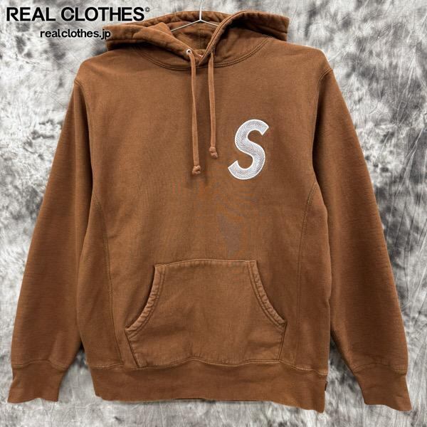 Supreme ブラウン Sロゴパーカー M
