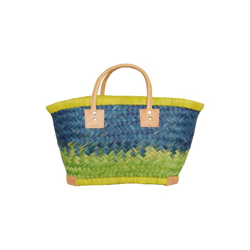 【かごバッグ】S パニエS / Yellow x Bleu x Yellow green / マルシェバッグ