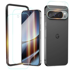 【新着特価】対応 Google Pixel 10 Pro XL ガラスフィルム 2枚 + カメラフィルム 2枚 【日本旭硝子製】硬度9H 耐衝撃【ガイド枠付き】簡単貼り付け 飛散 指紋防止 耐衝撃 気泡防止 ピクセル 10 Pro XL 強化ガラス 液晶保護