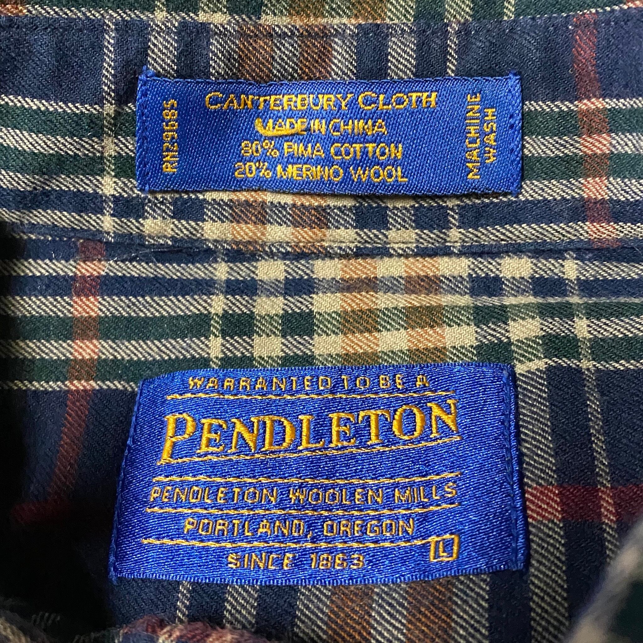 PENDLETON ペンドルトン チェック柄 ウール混 長袖シャツ ボタンダウン