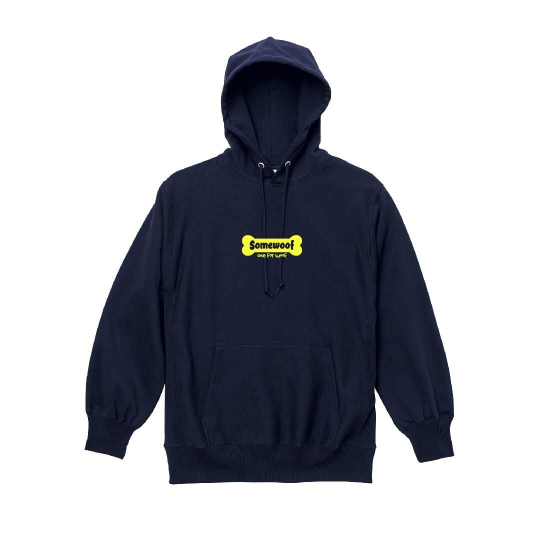 【ネイビー×イエロー】Somewoof ロゴフーディー -2025 -