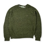 Crocodile クロコダイル ケーブル編み & 畦編み ネップ ウールニットセーター サイズ M /グリーン/メンズ
