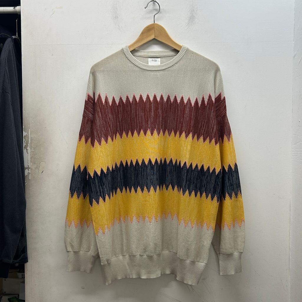 VISVIM AMPLUS KNIT L/S ZIG-ZAG 3 ニット 美品 visvim ビズビム 22SS AMPLUS KNIT L/S ZIG-ZAG サマーニット