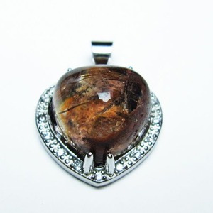 ガーデンクォーツ ペンダント ハート 一点物 [M便 1/20] 112-7884