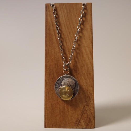 Button Works Roosevelt Dime Coin Necklace-Brass