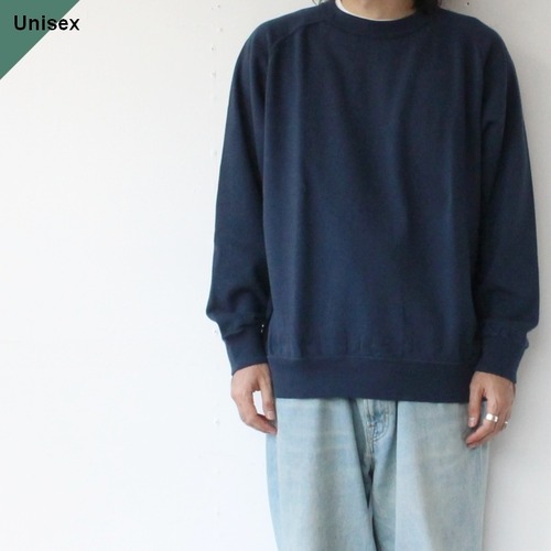 Siora  コットンウール裏毛スウェットクルー  Cotton wool french terry sweat crew　（Navy）