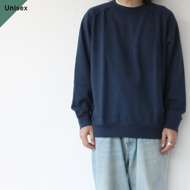 Siora コットンウール裏毛スウェットクルー Cotton wool french terry sweat crew (Navy)