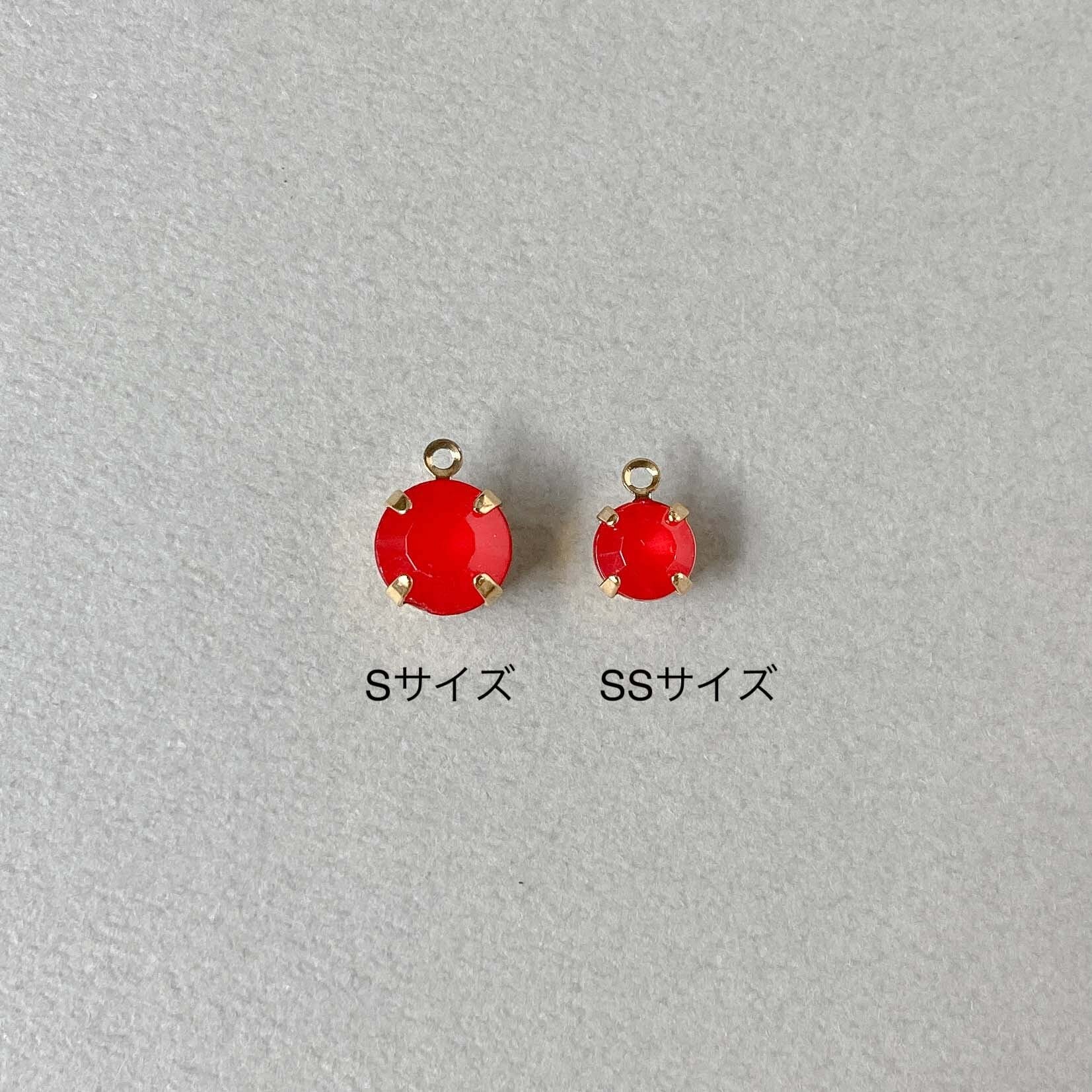 宝石風ラウンドビジューチャームS（8mm） | Dua-アクセサリーパーツ